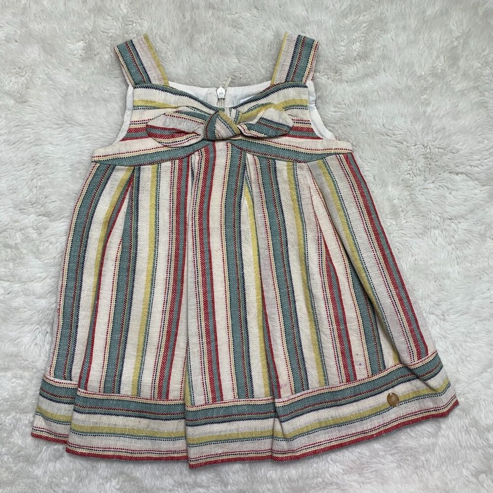 Pili Carrera Baby Girl Colorful Linen Sleeveless Dress Size 12 Months